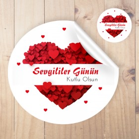 Yuvarlak Etiket 149 - 14 Şubat Sevgililer Günü Temalı