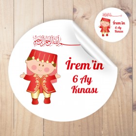 Yuvarlak Etiket 156 - 6 Ay Kınası Temalı