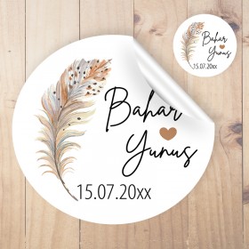 Yuvarlak Etiket 159 - Düğün, Nişan Tasarım