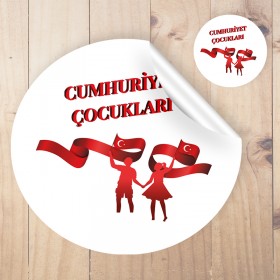 Yuvarlak Etiket 173 - 29 Ekim Cumhuriyet Bayramı Sticker