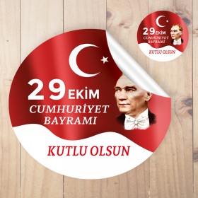 Yuvarlak Etiket 174 - 29 Ekim Cumhuriyet Bayramı Sticker