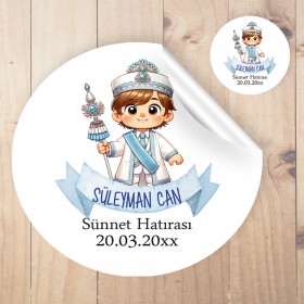 Yuvarlak Etiket 176 - Sünnet Çocuğu Tasarım Sticker