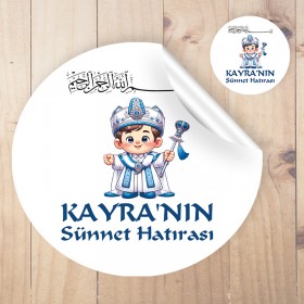 Yuvarlak Etiket 177 - Sünnet Çocuğu Tasarım Sticker