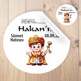 Yuvarlak Etiket 178 - Sünnet Çocuğu Tasarım Sticker