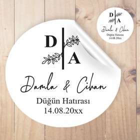Yuvarlak Etiket 180 - Söz, Nişan, Düğün Tasarım Sticker