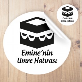 Yuvarlak Etiket 181 - Hac, Umre, Kabe Tasarım Sticker