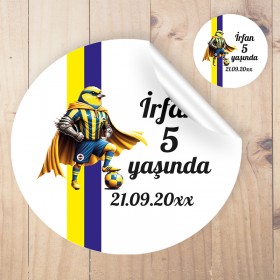 Yuvarlak Etiket 183 - Taraftar Temalı, Doğum Günü, Sünnet Hediyelik Sticker