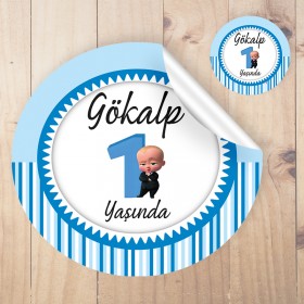 Yuvarlak Etiket 187 - Patron Bebek Hediyelik Sticker