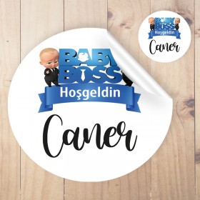 Yuvarlak Etiket 188 - Patron Bebek Hediyelik Sticker