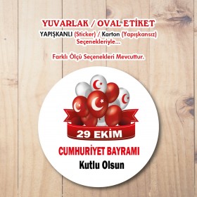 Yuvarlak Etiket 197 - 29 EKİM Cumhuriyet Bayramı Tasarım