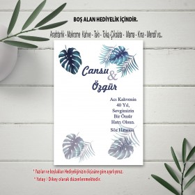 Hediyelik Kartı 0010 - Mavi Çiçekli Tasarım Kart