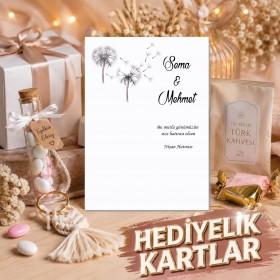 Hediyelik Kartı 0012 - Düğün, Nişan, Söz Kahve ve Anahtarlık Kartı