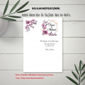 Hediyelik Kartı 0013 - Mor Çiçek Tasarım Kart