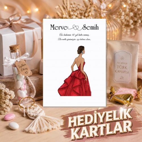 Kına Mendil Kartı Hediyelik Kartı - Yaren Davetiye
