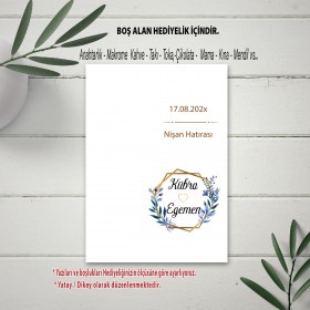 Hediyelik Kartı 0041 - Mavi Çiçekli Makrome Anahtarlık Kartı