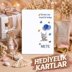 Hediyelik Kartı 0043 - Sevimli Fil Temalı Kartlar