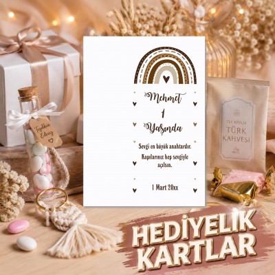 Hediyelik Kartı 0044 - Gökkuşağı Temalı Anahtarlık Kartlar