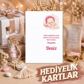 Hediyelik Kartı 0061 - Yenidoğan Kız Bebek Hediyelik Kart
