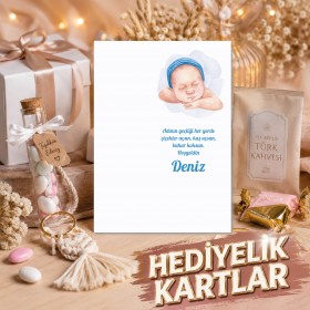 Hediyelik Kartı 0062 - Yenidoğan Erkek Bebek Hediyelik Kart