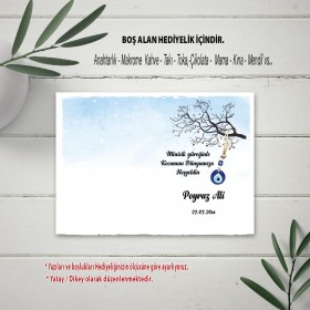 Hediyelik Kartı 0068 - Mavi , Nazar Boncuk Temalı Hediyelik Kartlar