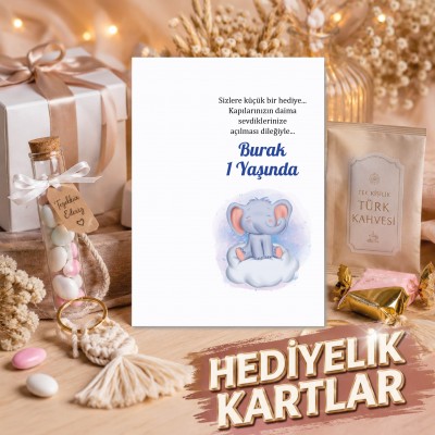 Hediyelik Kartı 0088 - Doğum Günü Hediyeli Makrome Anahtarlık Kartı