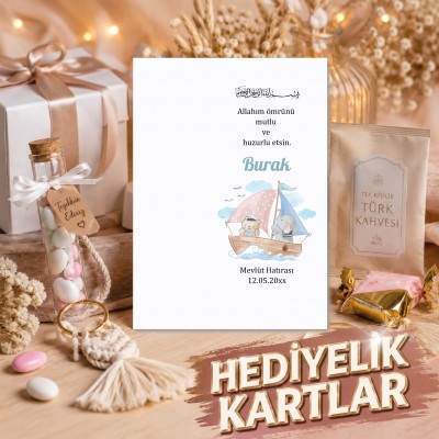 Hediyelik Kartı 0090 - Bebek Mevlit  Hatırası Kartlar