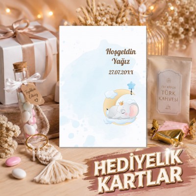 Hediyelik Kartı 0093 - Bebek Hediye Anahtarlık Kartı