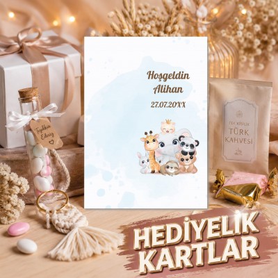 Hediyelik Kartı 0094 - Safari Temalı Doğum Günü Hatırası Kartlar