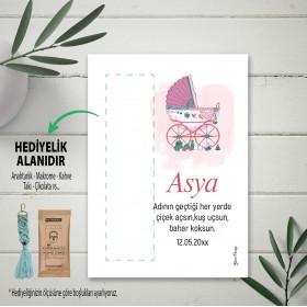 Hediyelik Kartı 0097 - Pembe Bebek Arabası Temalı Kartlar
