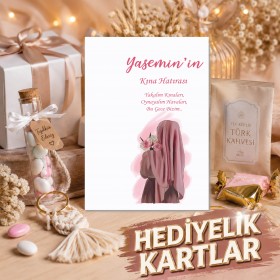 Hediyelik Kartı 0100 - Tesettürlü Kına Kızı Hediyelik Kart