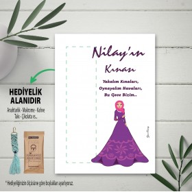 Hediyelik Kartı 0101 - Tesettürlü Kına Kızı Tasarım Kartlar