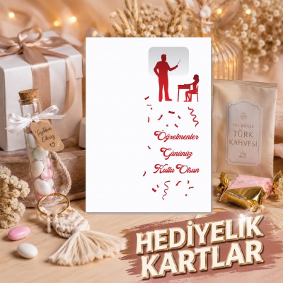Hediyelik Kartı 0114 - Öğretmenler Günü Tasarım Hediye Kartları