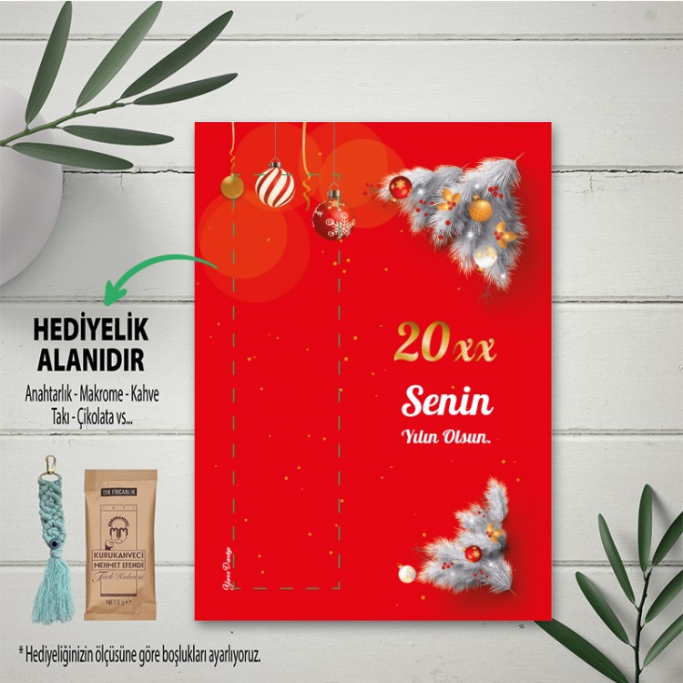 Hediyelik Kartı 0121 - Yılbaşı - Yeni Yıl - Mutlu Yıllar Tasarım Hediye Kartları