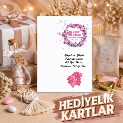 Hediyelik Kartı 0125 - 8 Mart Dünya Kadınlar Günü Temalı Kartlar