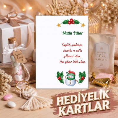 Hediyelik Kartı 0139 - Yılbaşı - Yeni Yıl - Mutlu Yıllar Tasarım Hediye Kartları