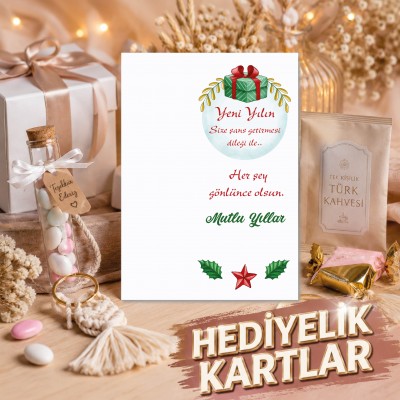 Hediyelik Kartı 0142 - Yılbaşı - Yeni Yıl - Mutlu Yıllar Tasarım Hediye Kartları