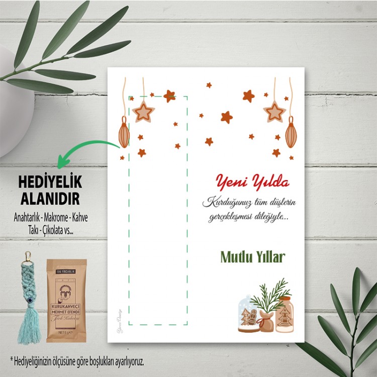 Hediyelik Kartı 0144 - Yılbaşı - Yeni Yıl - Mutlu Yıllar Tasarım Hediye Kartları