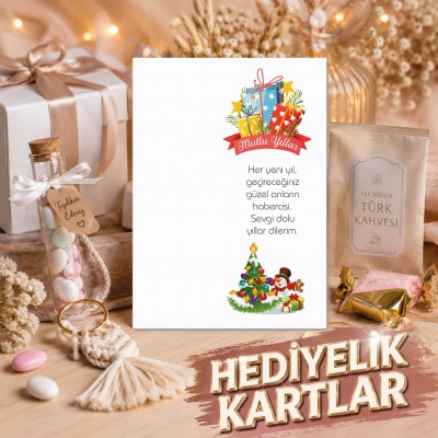 Hediyelik Kartı 0145 - Yılbaşı - Yeni Yıl - Mutlu Yıllar Tasarım Hediye Kartları