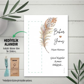 Hediyelik Kartı 0162 - Düğün Hatırası Hediye Anahtarlık Kartı