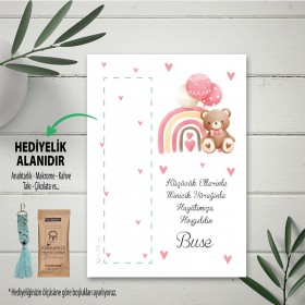 Hediyelik Kartı 0165 - Pembe Ayıcılıklı Hediyelik Kartı