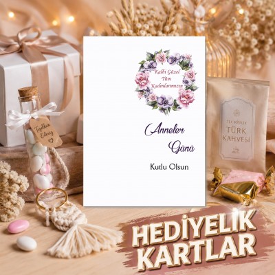 Hediyelik Kartı 0171 - Anneler Günü Temalı Anahtarlık Kartı