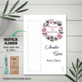 Hediyelik Kartı 0171 - Anneler Günü Temalı Anahtarlık Kartı