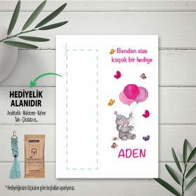 Hediyelik Kartı 0187 - Fil Temalı Anahtarlık Kartı