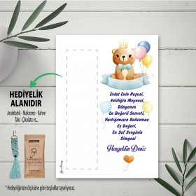 Hediyelik Kartı 0188  - Ayıcık Temalı Kız Çocuk Tasarım Kartlar