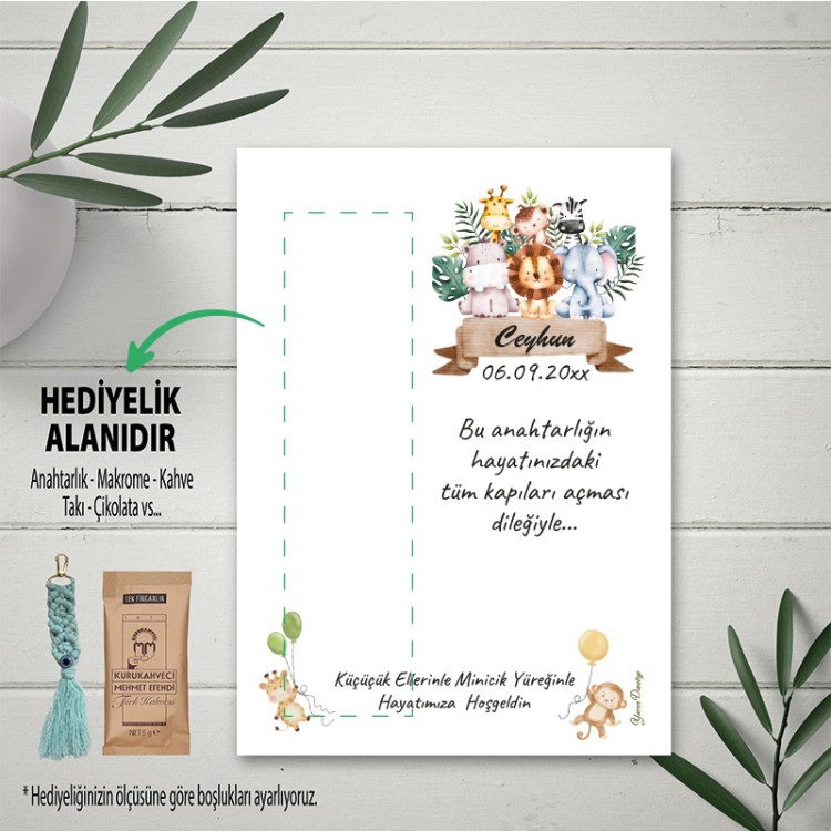 Hediyelik Kartı 0195 - Safari Tasarım Bebek Hediye Kartı