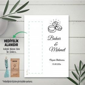 Hediyelik Kartı 0201 - Yüzük Temalı Nişan Hatırası Hediye Kartı