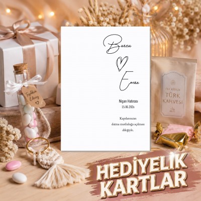 Hediyelik Kartı 0203 - Nikah Hatırası Makrome Anahtarlık Kartı