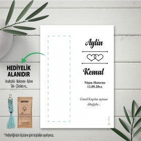Hediyelik Kartı 0205 - Nişan Hatırası Makrome Anahtarlık Kartı