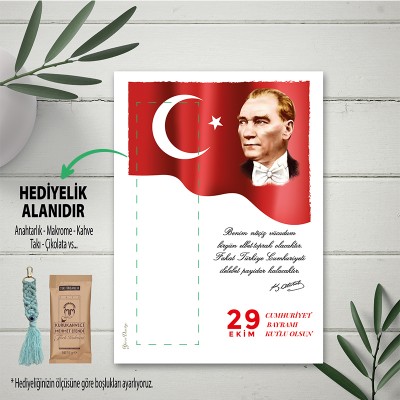 Hediyelik Kartı 0210 - 29 Ekim Cumhuriyet Bayramı Temalı Anahtarlık Kartı