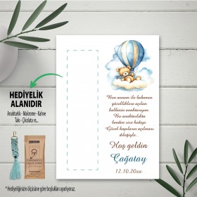 Hediyelik Kartı 0217 - Sevimli Ayıcık Tasarım Doğum Günü Hatırası Kartlar